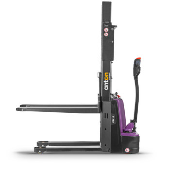 Electric Pedestrian Stacker PSM 1.2 | 1200 kg | Li-ion | AntOn by Jungheinrich - width across fork 570 mm